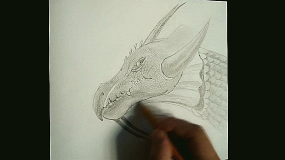 Как нарисовать голову дракона карандашом.