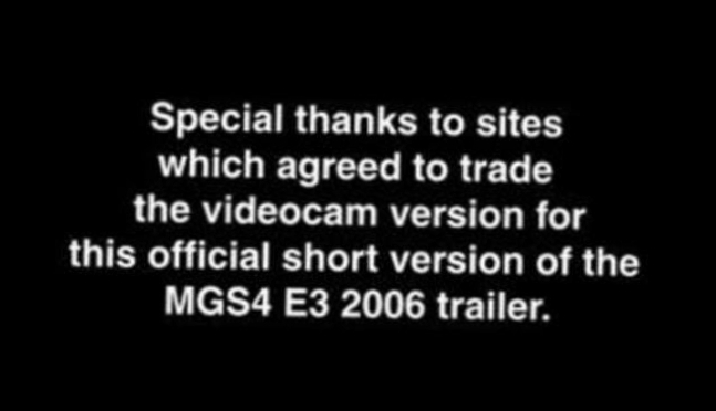 Видеоклип  MGS4 E3 2006 Trailer (Cut Version).