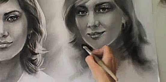 Как нарисовать портрет в технике «сухая кисть». Урок 5 (...