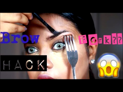 EYE BROW Hack with a FORK?! | Rochelle Wick