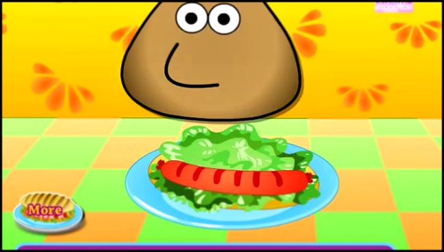 Видеоклип Мультик ИГРА для ДЕТЕЙ - POU. Поу готовит хот-дог. POU cooking a hot dog.Funny Game for Kids