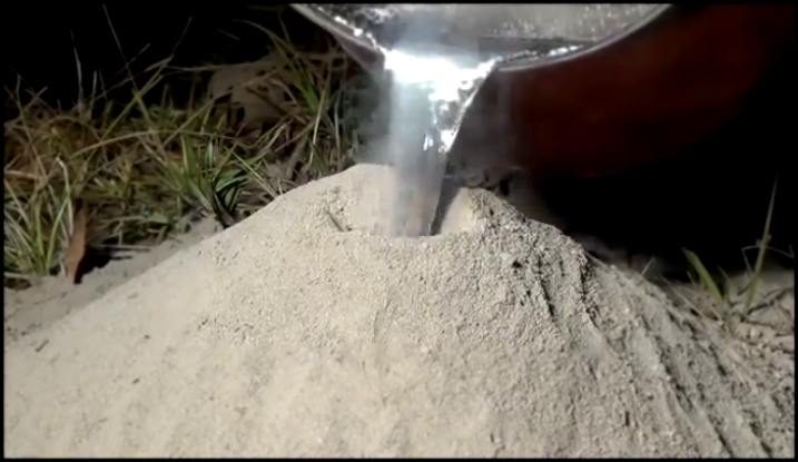 Что получится если в заброшенный муравейник залить жидкий алюминий?