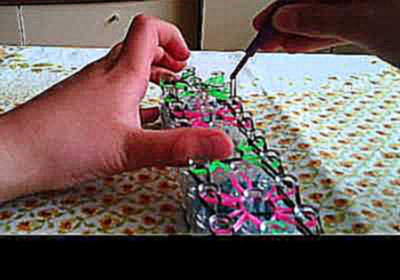 Плетение из резинок Rainbow Loom.Браслет "Звёзды" 2 часть