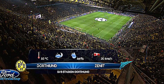 Видеоклип Borussia Dortmund vs Zenit FC full mach 19/03/2014 half 1 @ford.autozap