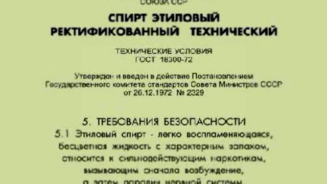 Хроника изменения ГОСТов спирта в нашей стране