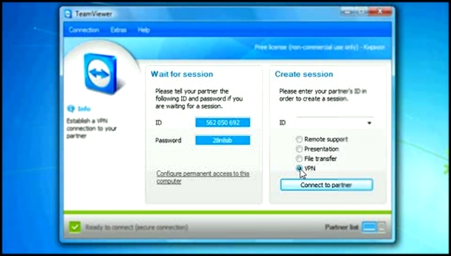 Видеоклип Подключение к удаленному компьютеру с Team Viewer