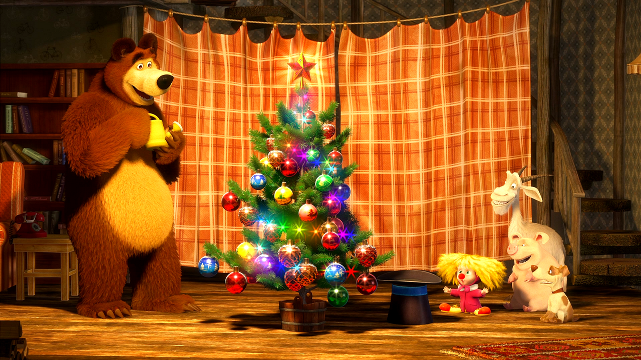 Включи серию новый год. Маша и медведь Карусель 2013. Маша и медведь елка елка елка.