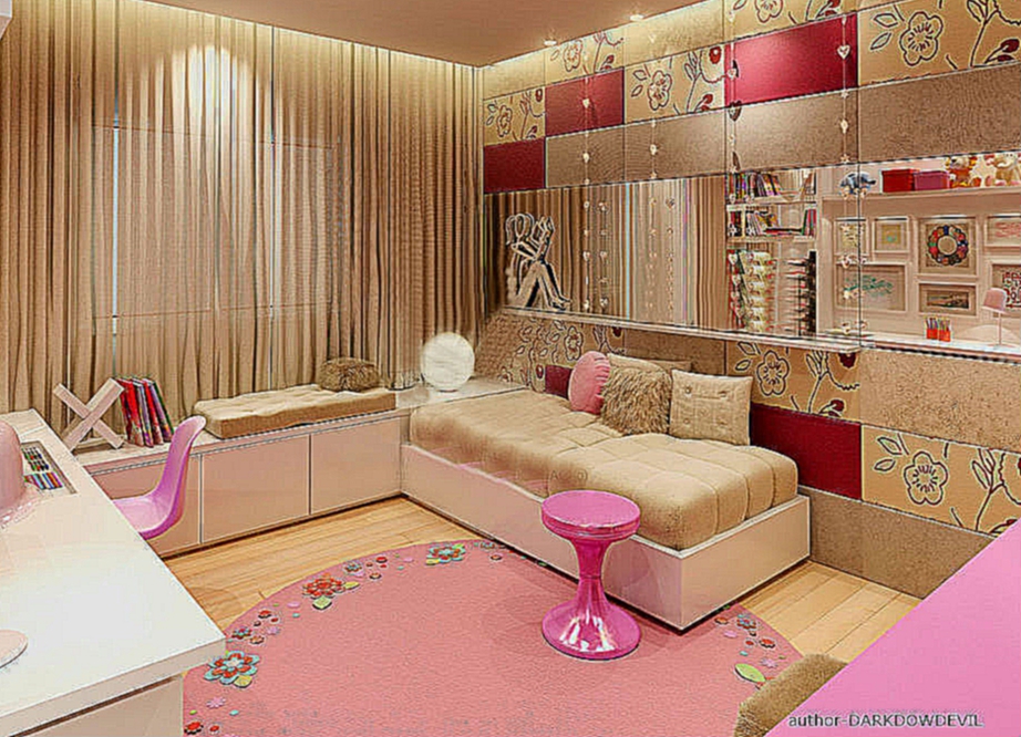 Розовая детская комната для девочки подростка